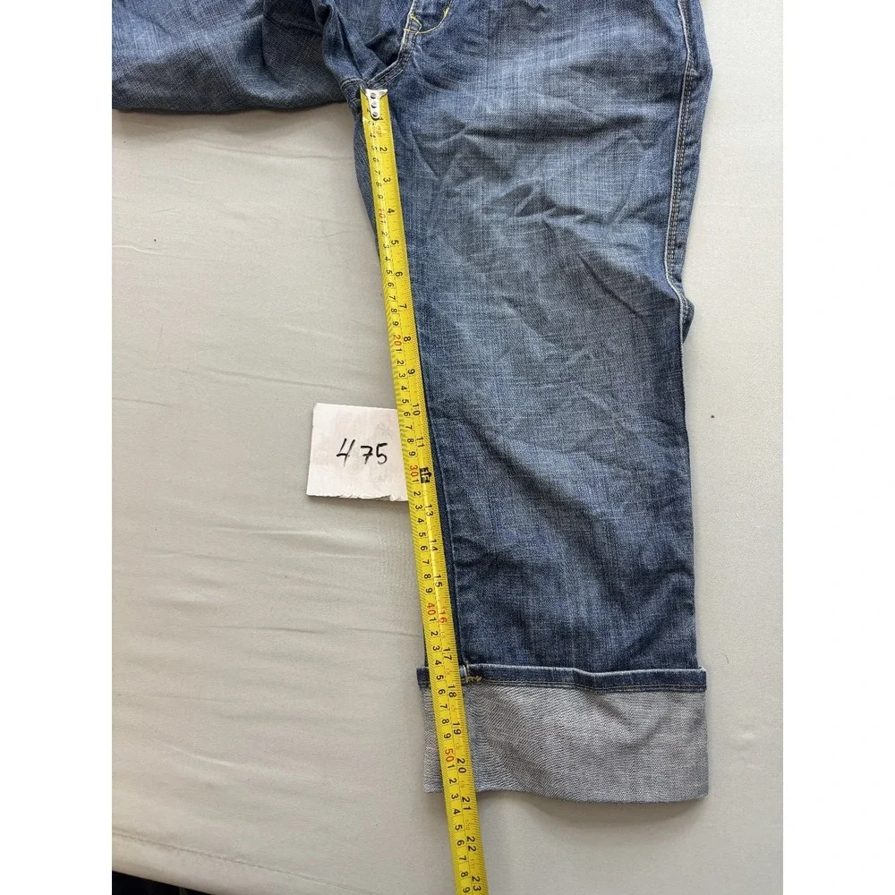 Old Navy Womens Size 10 Low Rise Stretch Capri Jeans Blue Cuffed Crop Denim